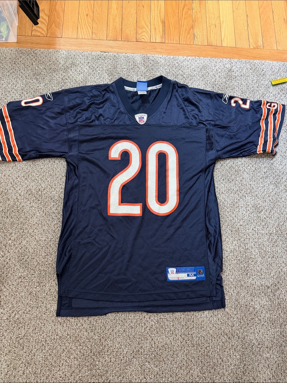 Reebok Navy #20 Men's Football Jersey